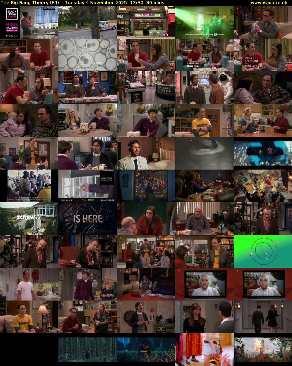 The Big Bang Theory (E4) Tuesday 4 November 2025 13:30 - 14:00