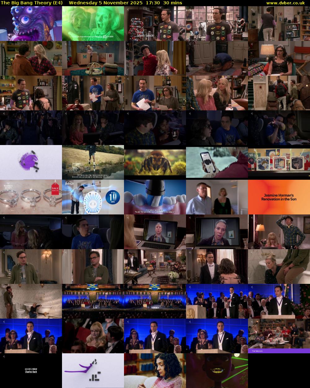 The Big Bang Theory (E4) Wednesday 5 November 2025 17:30 - 18:00