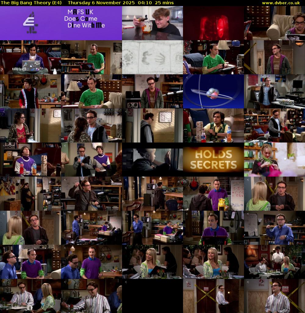 The Big Bang Theory (E4) Thursday 6 November 2025 04:10 - 04:35