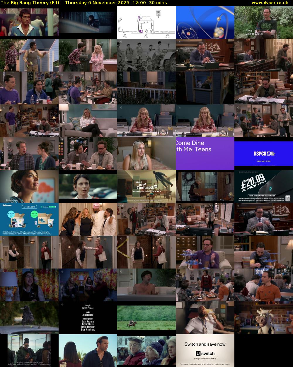 The Big Bang Theory (E4) Thursday 6 November 2025 12:00 - 12:30