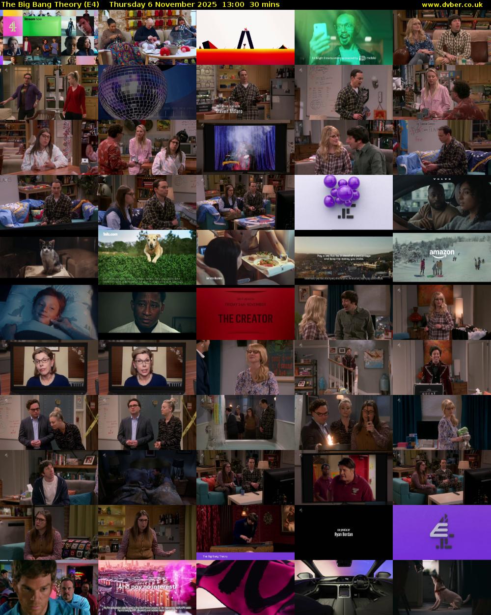 The Big Bang Theory (E4) Thursday 6 November 2025 13:00 - 13:30