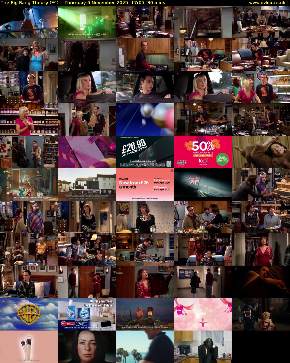 The Big Bang Theory (E4) Thursday 6 November 2025 17:05 - 17:35