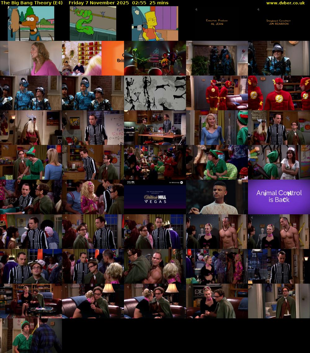 The Big Bang Theory (E4) Friday 7 November 2025 02:55 - 03:20