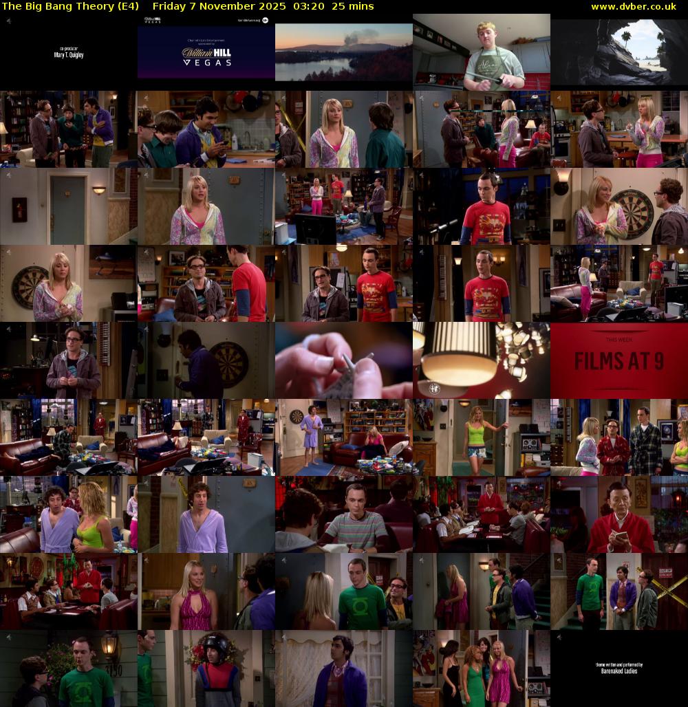 The Big Bang Theory (E4) Friday 7 November 2025 03:20 - 03:45