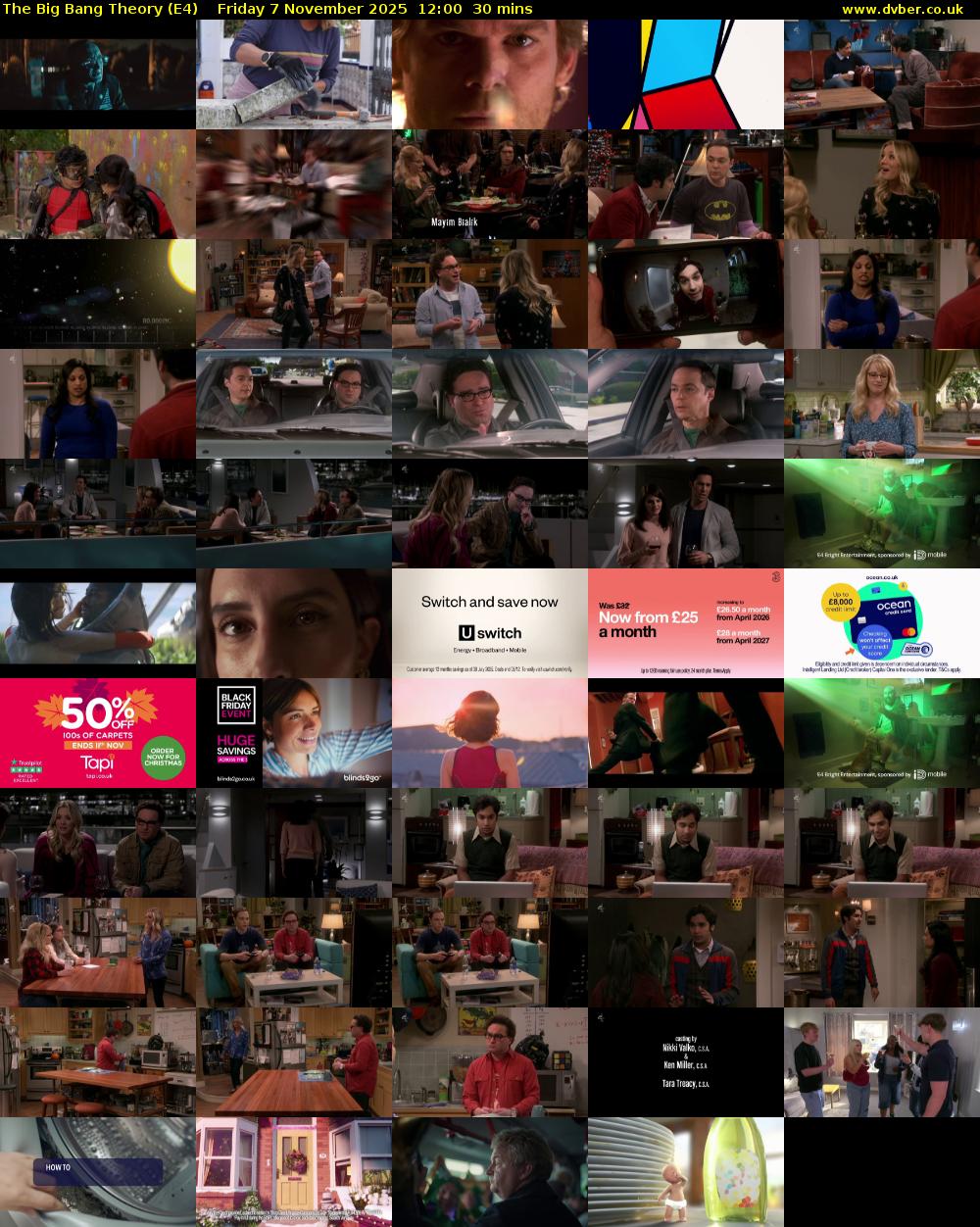 The Big Bang Theory (E4) Friday 7 November 2025 12:00 - 12:30