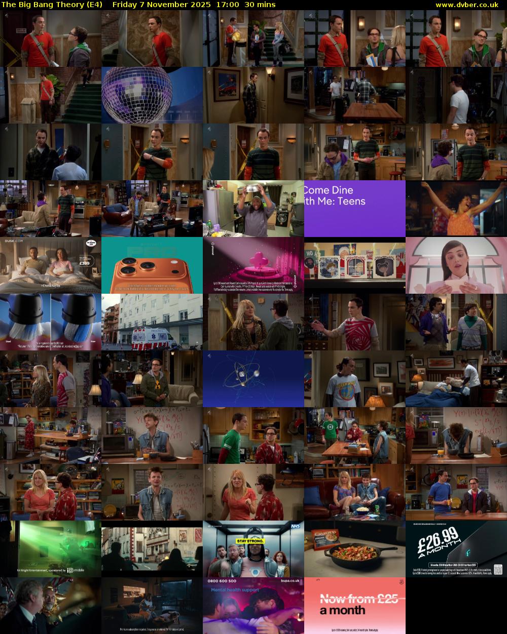 The Big Bang Theory (E4) Friday 7 November 2025 17:00 - 17:30