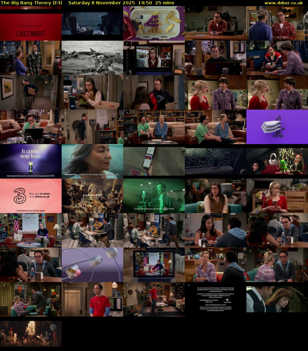 The Big Bang Theory (E4) Saturday 8 November 2025 14:50 - 15:15