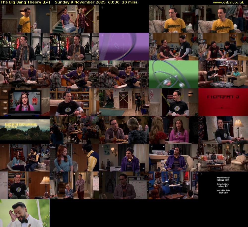 The Big Bang Theory (E4) Sunday 9 November 2025 03:30 - 03:50