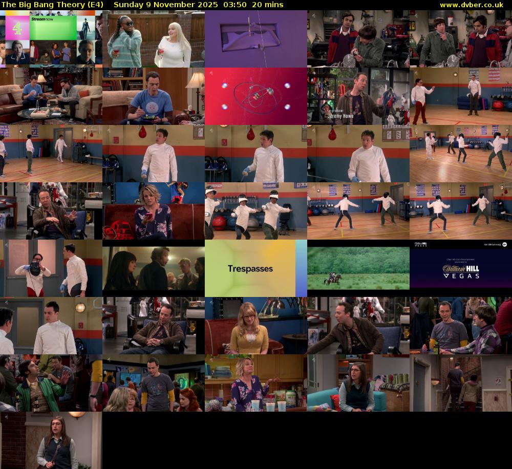 The Big Bang Theory (E4) Sunday 9 November 2025 03:50 - 04:10