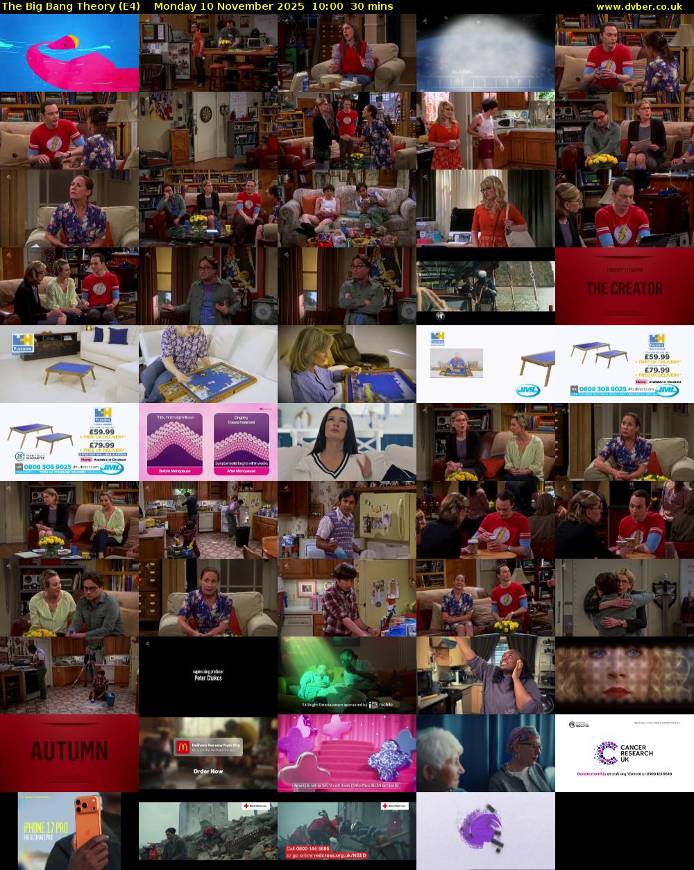 The Big Bang Theory (E4) Monday 10 November 2025 10:00 - 10:30