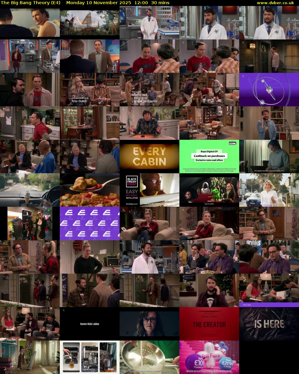 The Big Bang Theory (E4) Monday 10 November 2025 12:00 - 12:30