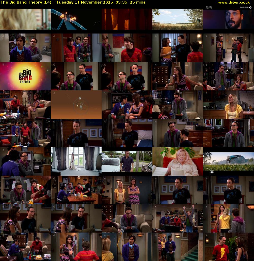 The Big Bang Theory (E4) Tuesday 11 November 2025 03:35 - 04:00