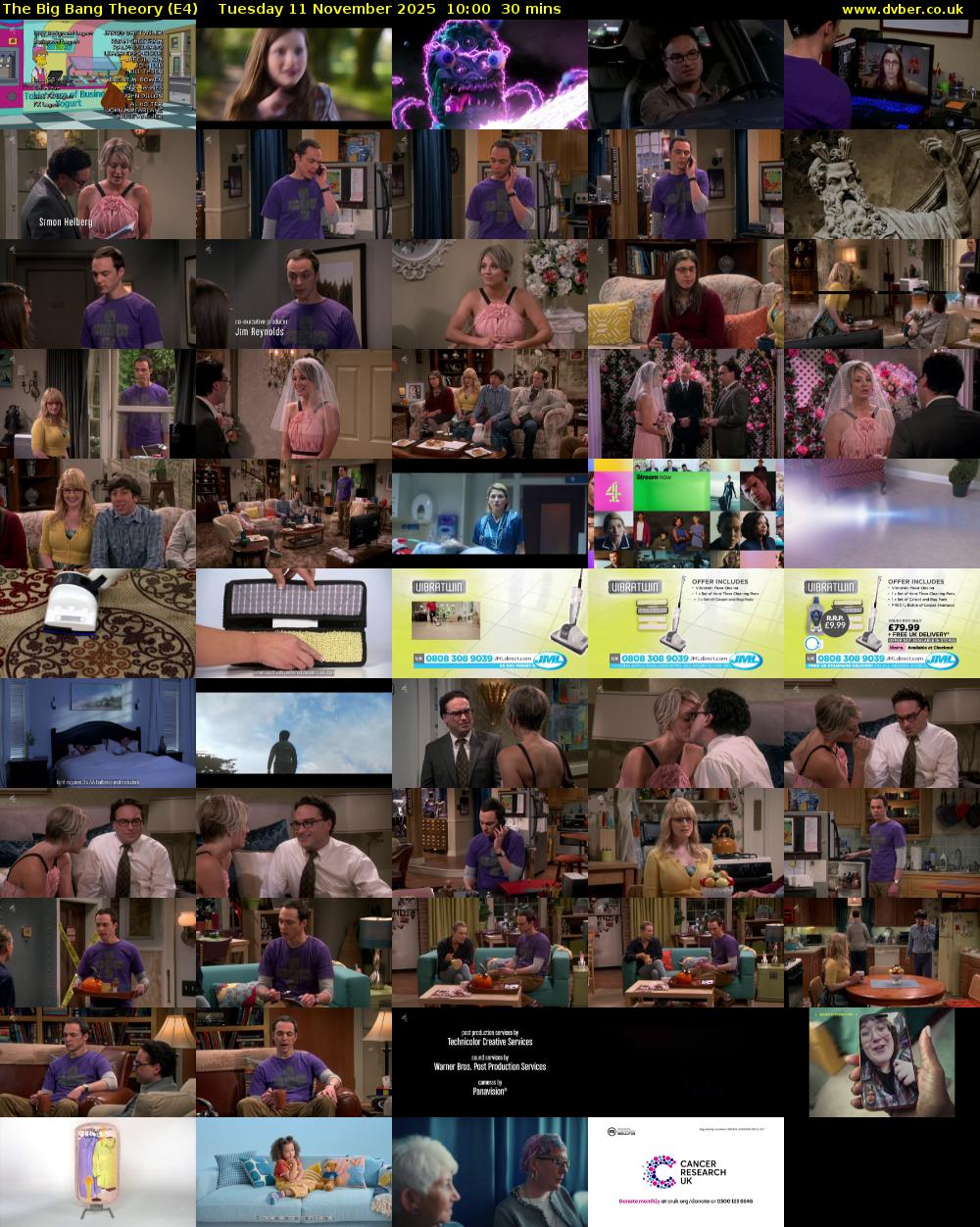 The Big Bang Theory (E4) Tuesday 11 November 2025 10:00 - 10:30