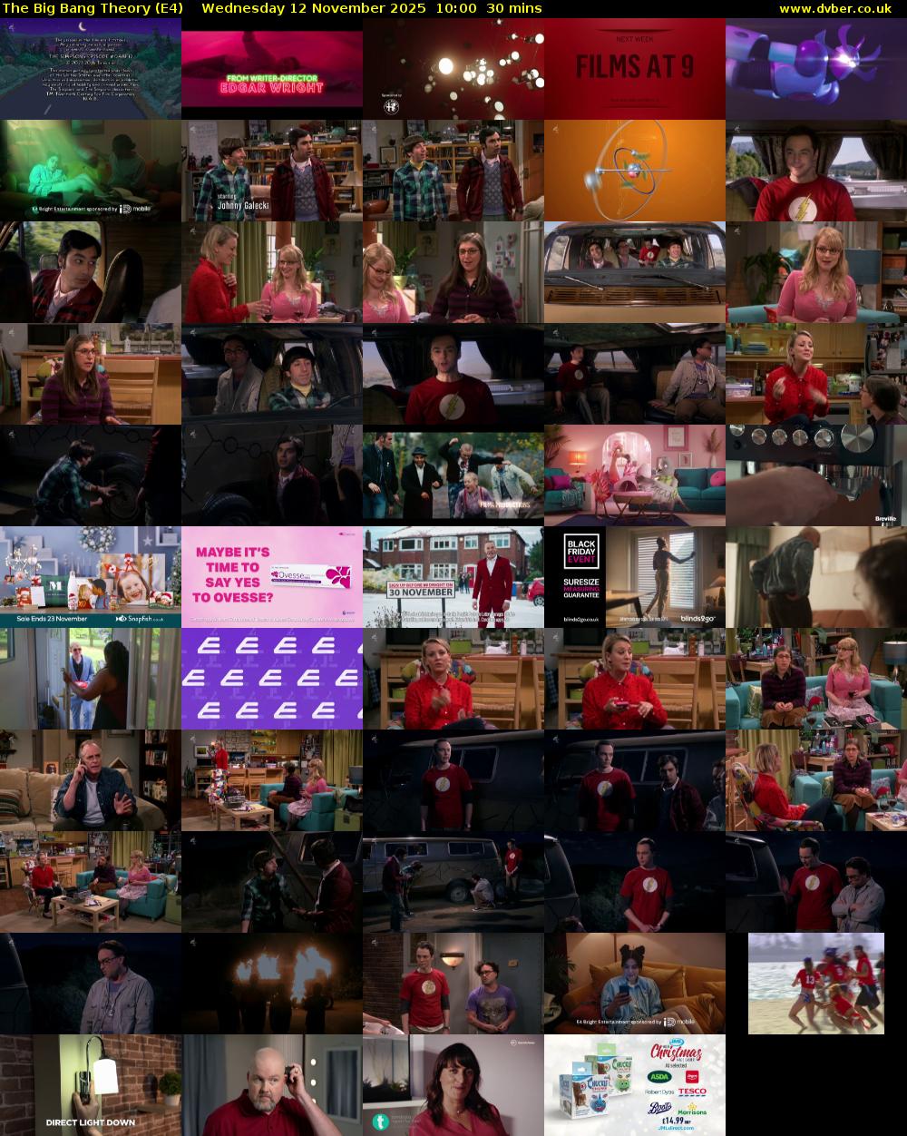 The Big Bang Theory (E4) Wednesday 12 November 2025 10:00 - 10:30