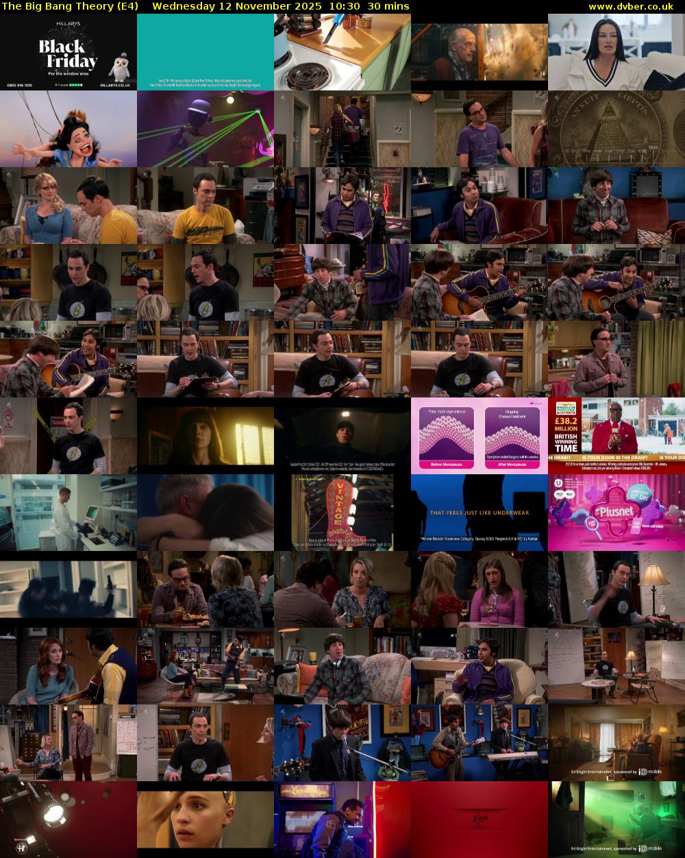 The Big Bang Theory (E4) Wednesday 12 November 2025 10:30 - 11:00