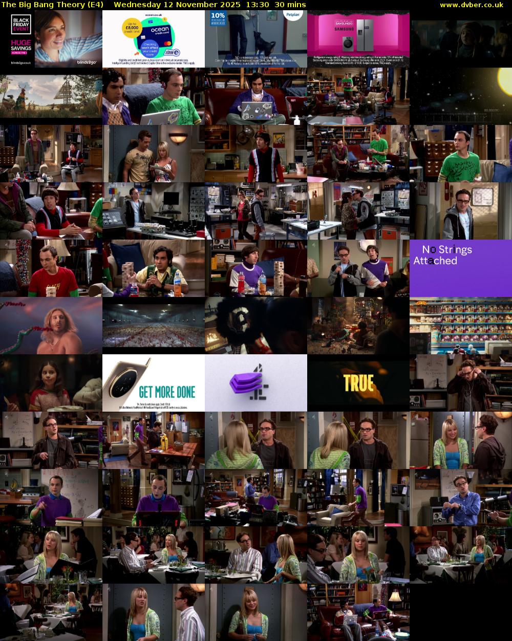 The Big Bang Theory (E4) Wednesday 12 November 2025 13:30 - 14:00