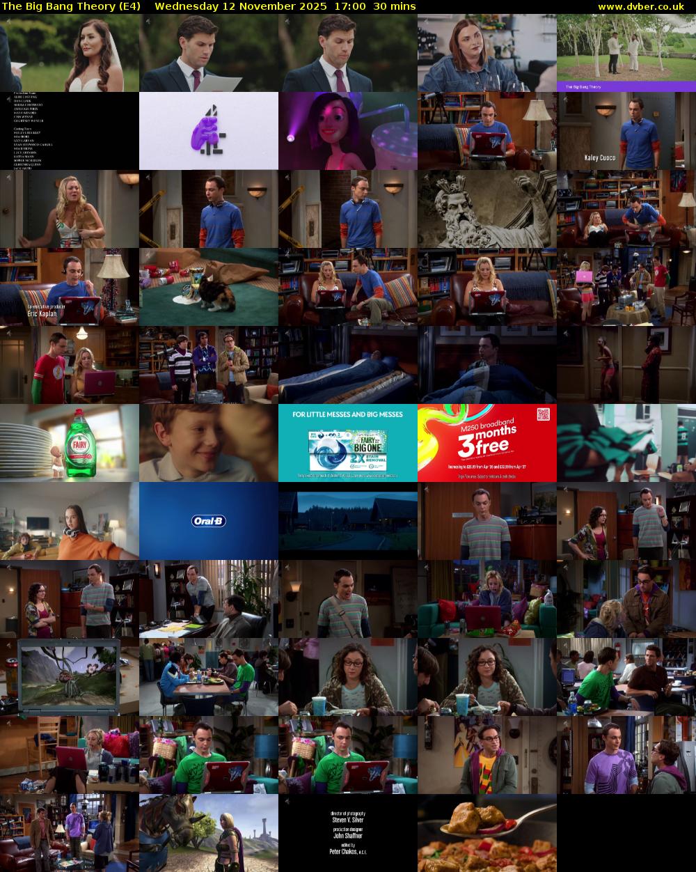 The Big Bang Theory (E4) Wednesday 12 November 2025 17:00 - 17:30