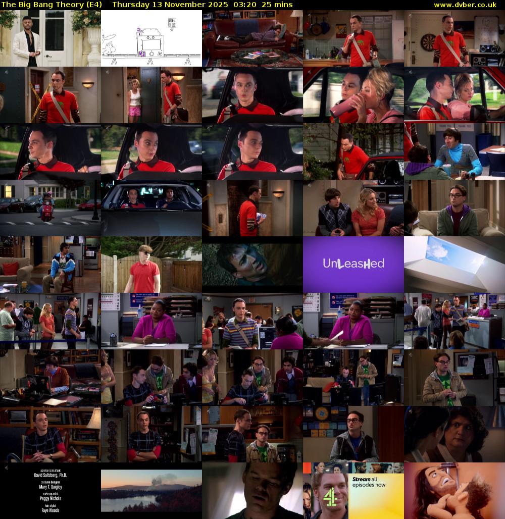 The Big Bang Theory (E4) Thursday 13 November 2025 03:20 - 03:45