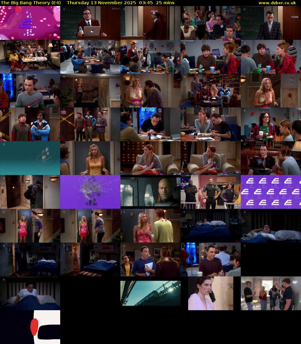 The Big Bang Theory (E4) Thursday 13 November 2025 03:45 - 04:10