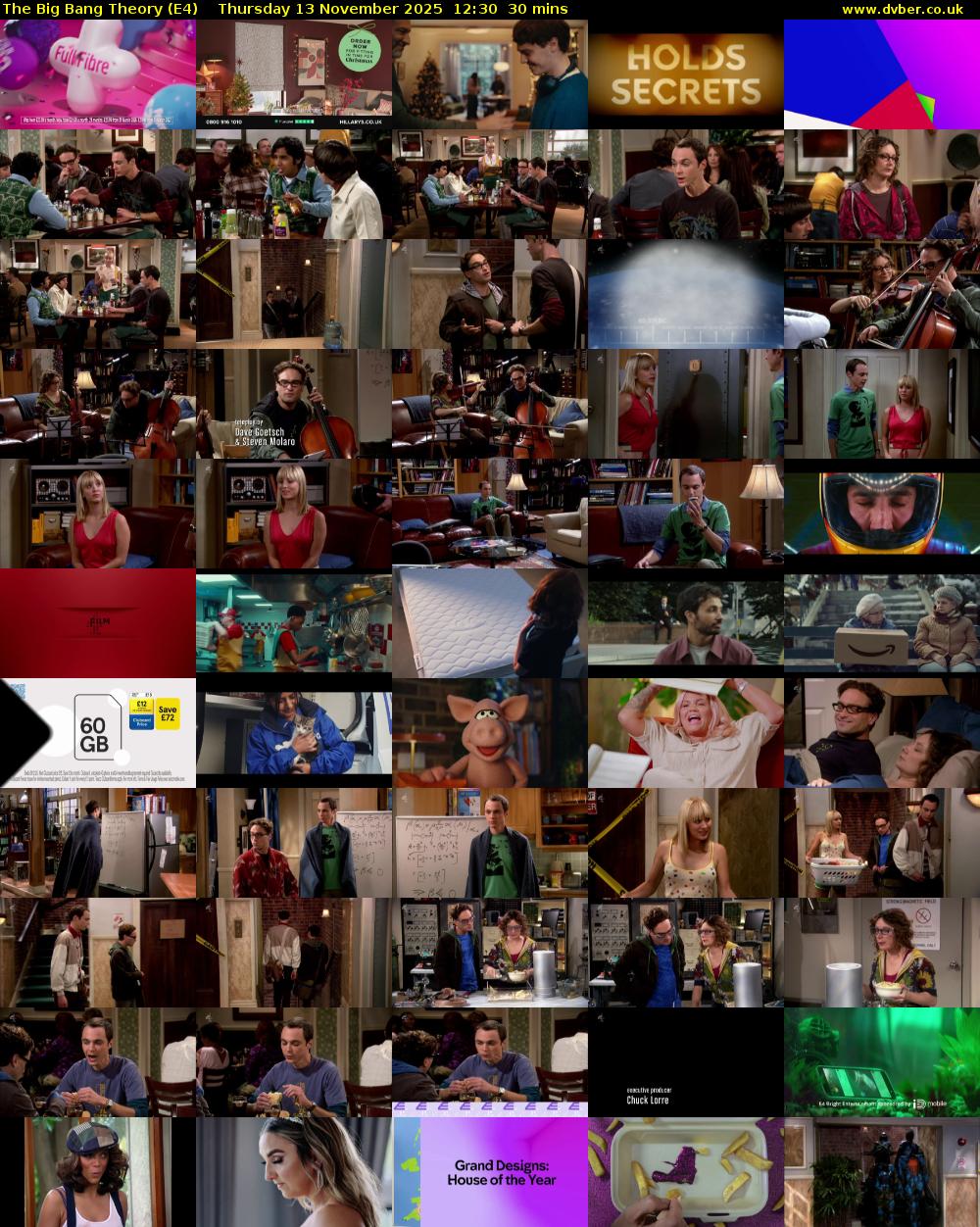 The Big Bang Theory (E4) Thursday 13 November 2025 12:30 - 13:00