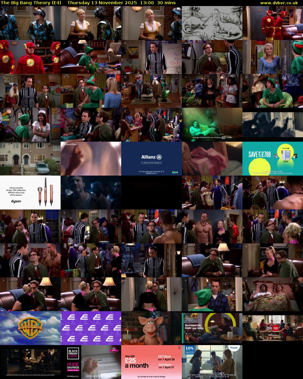 The Big Bang Theory (E4) Thursday 13 November 2025 13:00 - 13:30