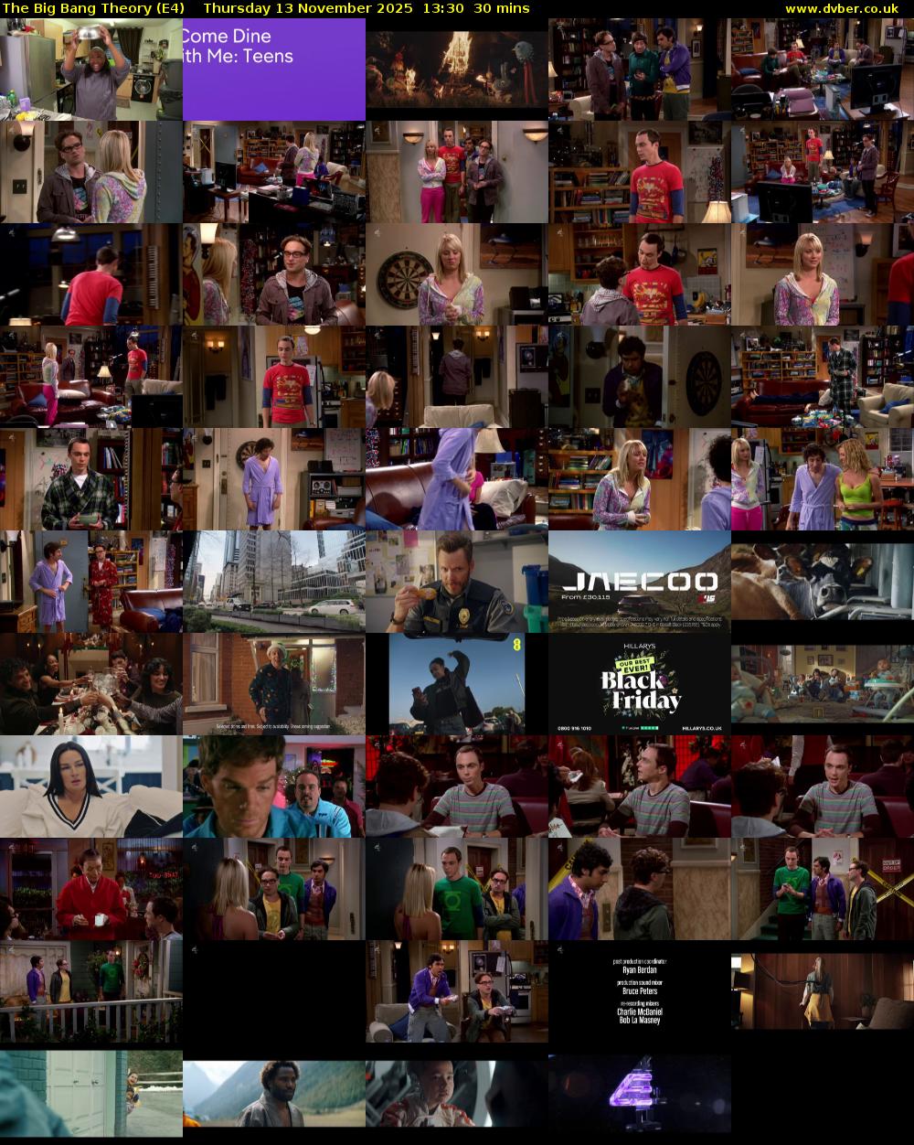 The Big Bang Theory (E4) Thursday 13 November 2025 13:30 - 14:00