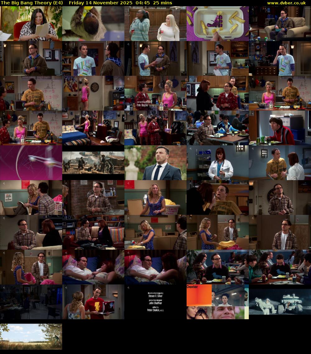 The Big Bang Theory (E4) Friday 14 November 2025 04:45 - 05:10