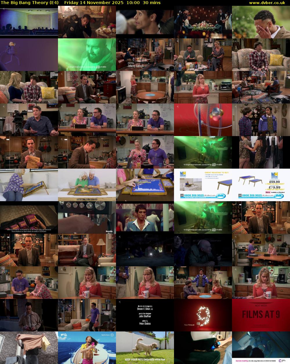 The Big Bang Theory (E4) Friday 14 November 2025 10:00 - 10:30