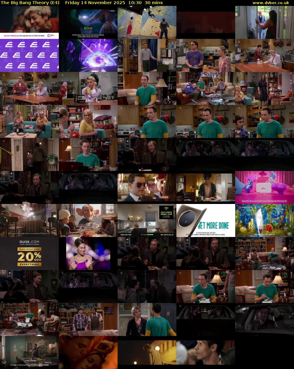 The Big Bang Theory (E4) Friday 14 November 2025 10:30 - 11:00