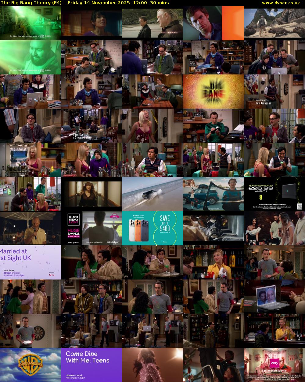 The Big Bang Theory (E4) Friday 14 November 2025 12:00 - 12:30