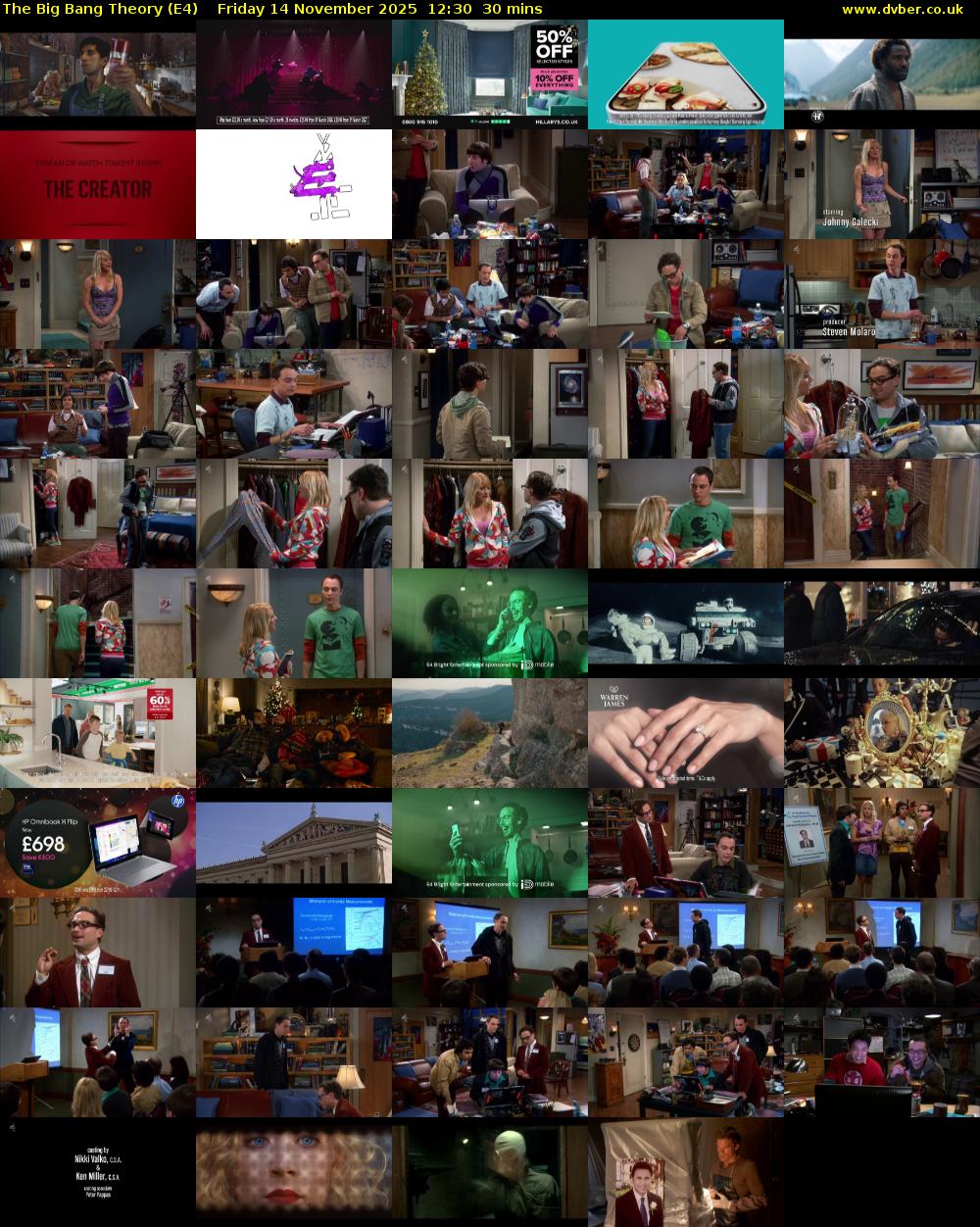The Big Bang Theory (E4) Friday 14 November 2025 12:30 - 13:00