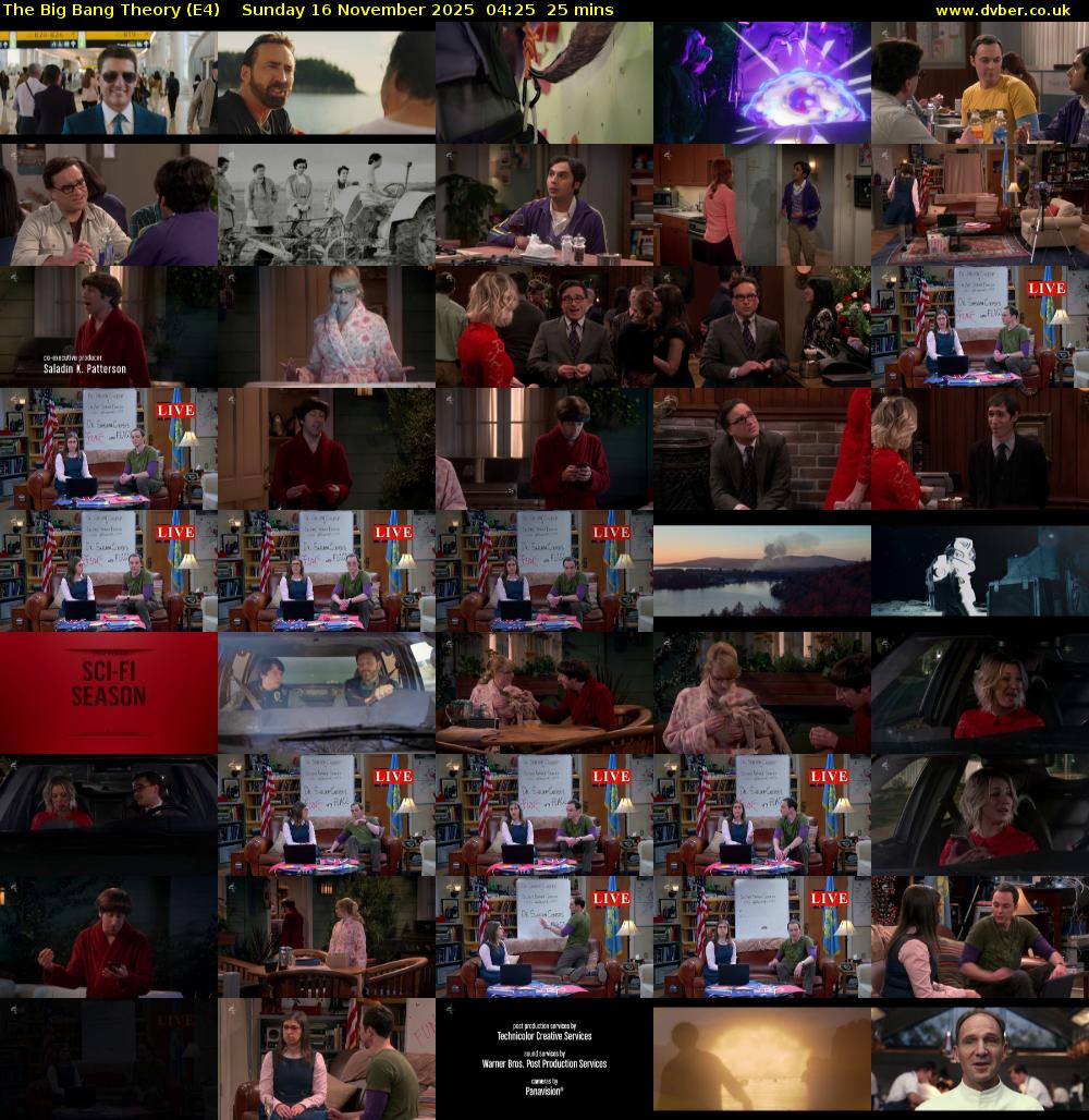 The Big Bang Theory (E4) Sunday 16 November 2025 04:25 - 04:50
