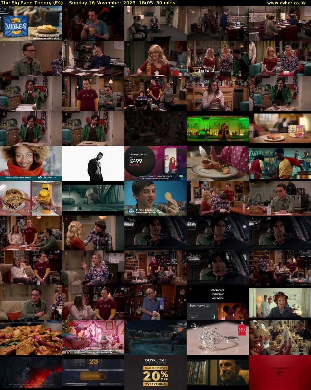 The Big Bang Theory (E4) Sunday 16 November 2025 18:05 - 18:35