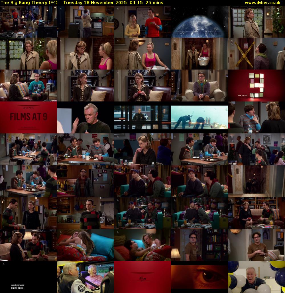 The Big Bang Theory (E4) Tuesday 18 November 2025 04:15 - 04:40