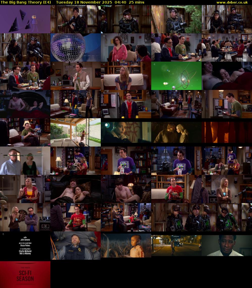 The Big Bang Theory (E4) Tuesday 18 November 2025 04:40 - 05:05