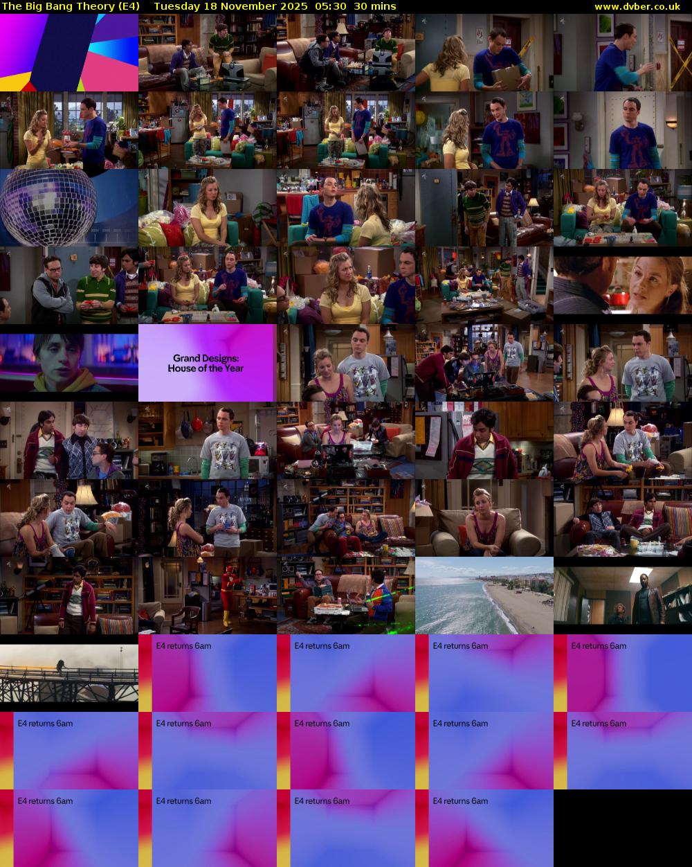 The Big Bang Theory (E4) Tuesday 18 November 2025 05:30 - 06:00