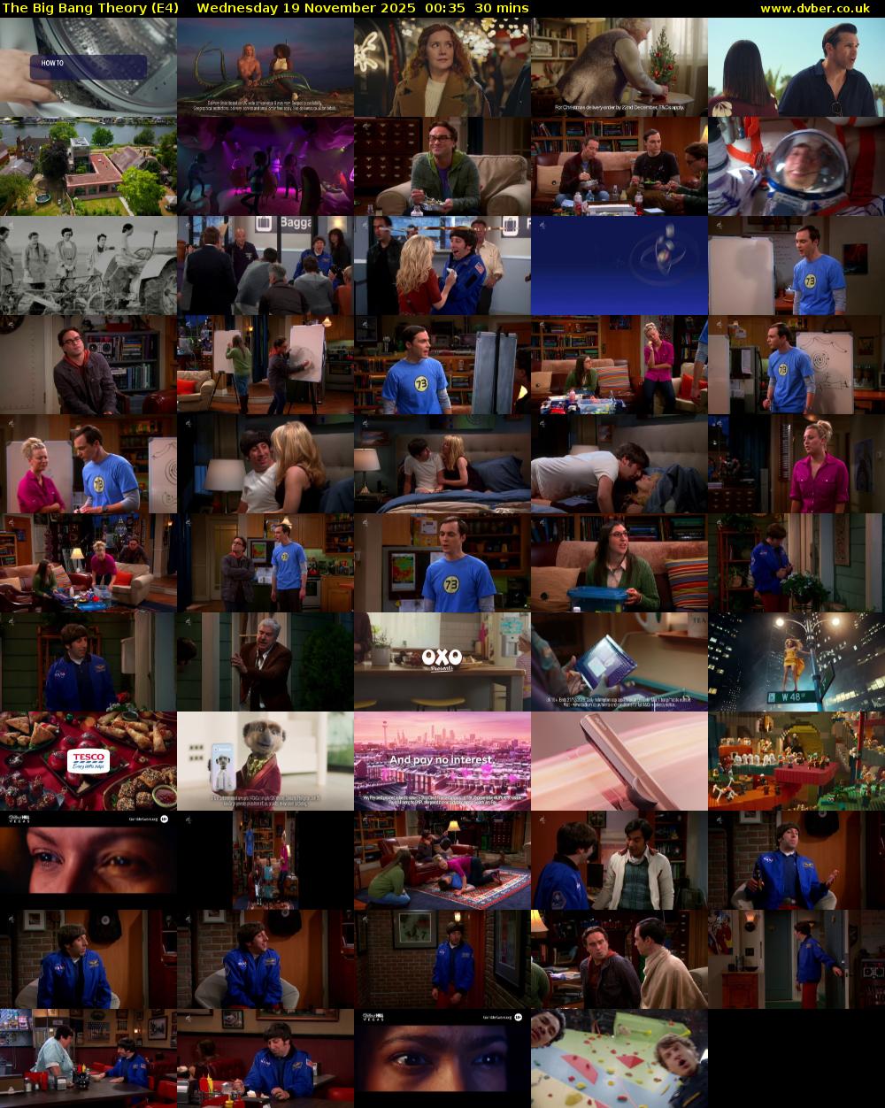 The Big Bang Theory (E4) Wednesday 19 November 2025 00:35 - 01:05