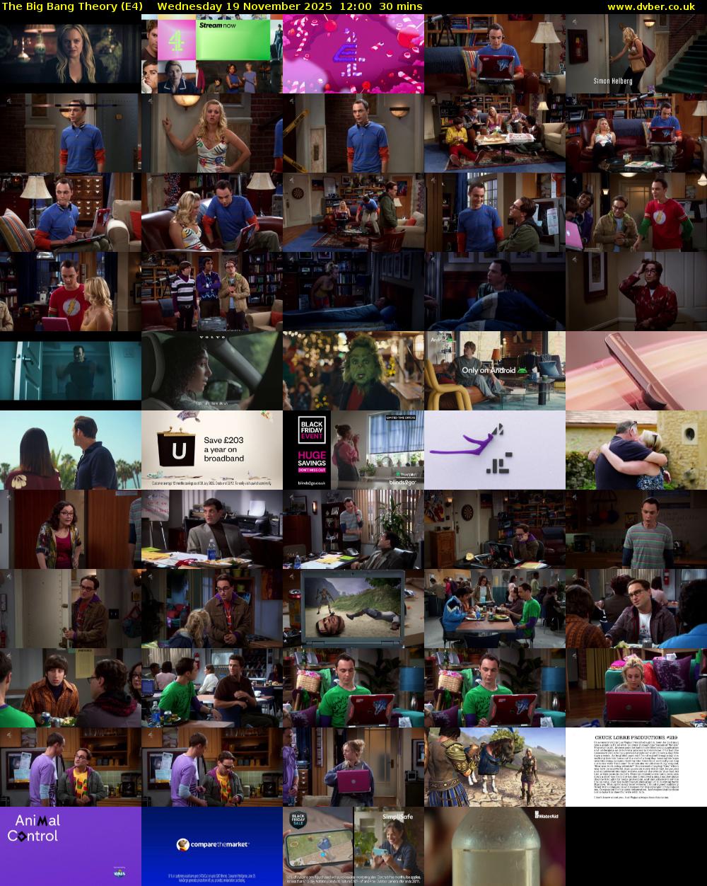 The Big Bang Theory (E4) Wednesday 19 November 2025 12:00 - 12:30