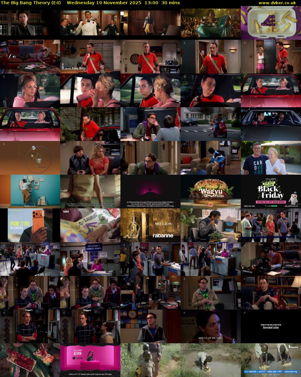The Big Bang Theory (E4) Wednesday 19 November 2025 13:00 - 13:30