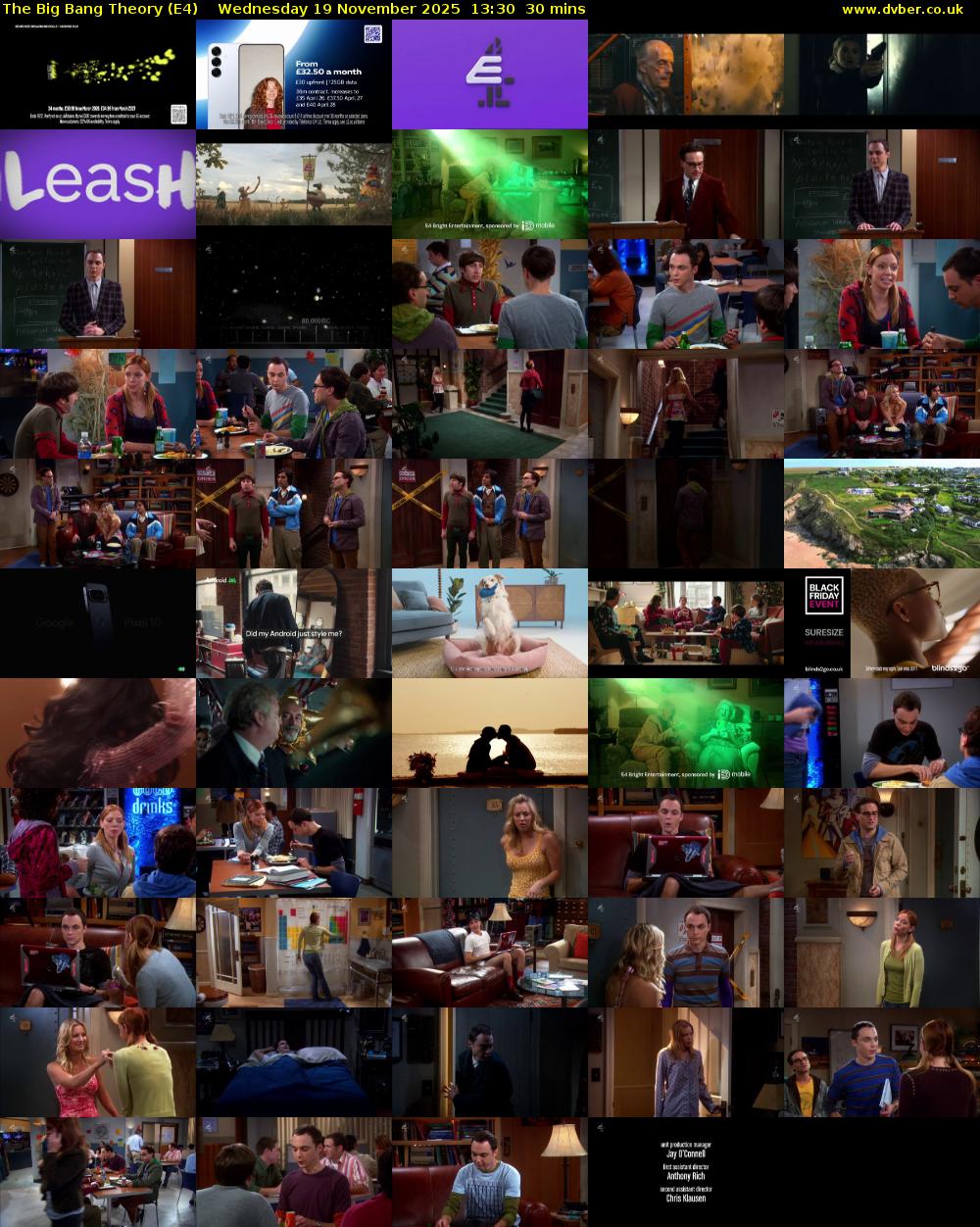 The Big Bang Theory (E4) Wednesday 19 November 2025 13:30 - 14:00