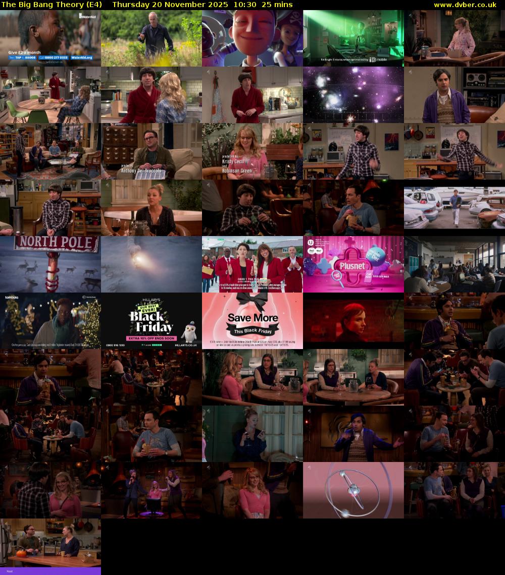 The Big Bang Theory (E4) Thursday 20 November 2025 10:30 - 10:55