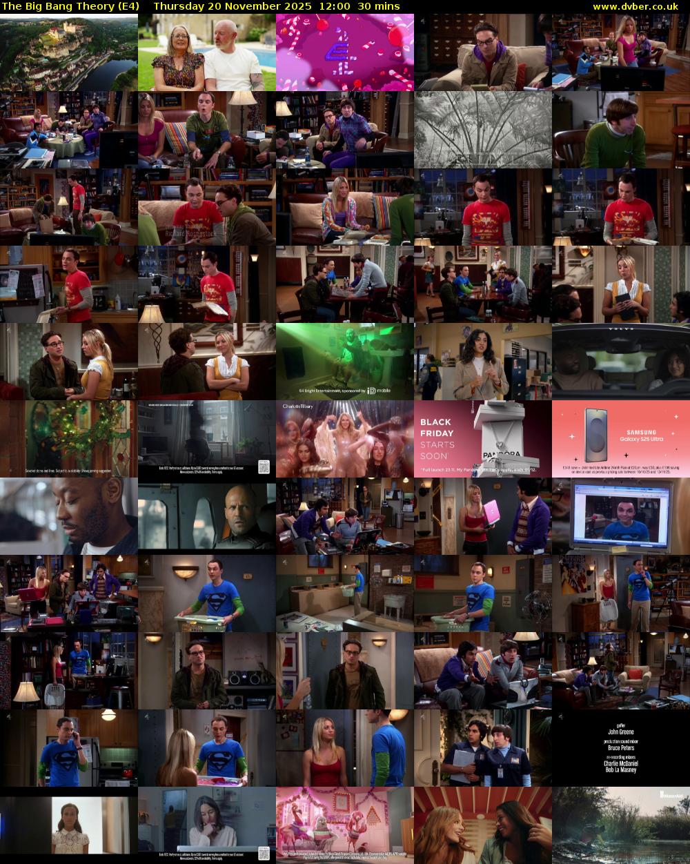The Big Bang Theory (E4) Thursday 20 November 2025 12:00 - 12:30
