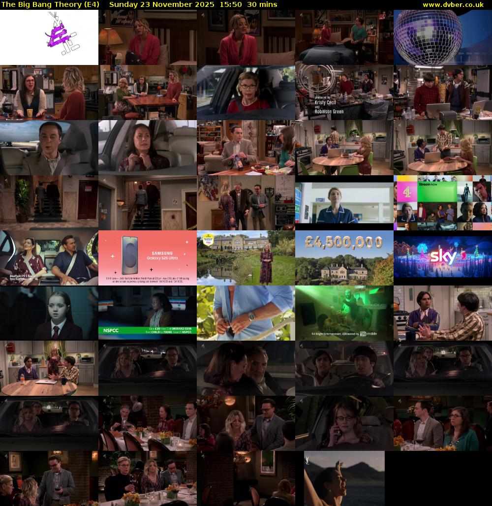 The Big Bang Theory (E4) Sunday 23 November 2025 15:50 - 16:20