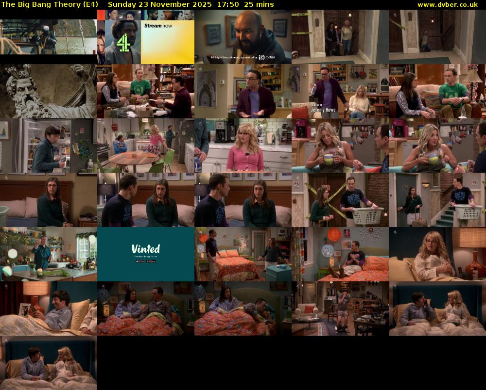 The Big Bang Theory (E4) Sunday 23 November 2025 17:50 - 18:15