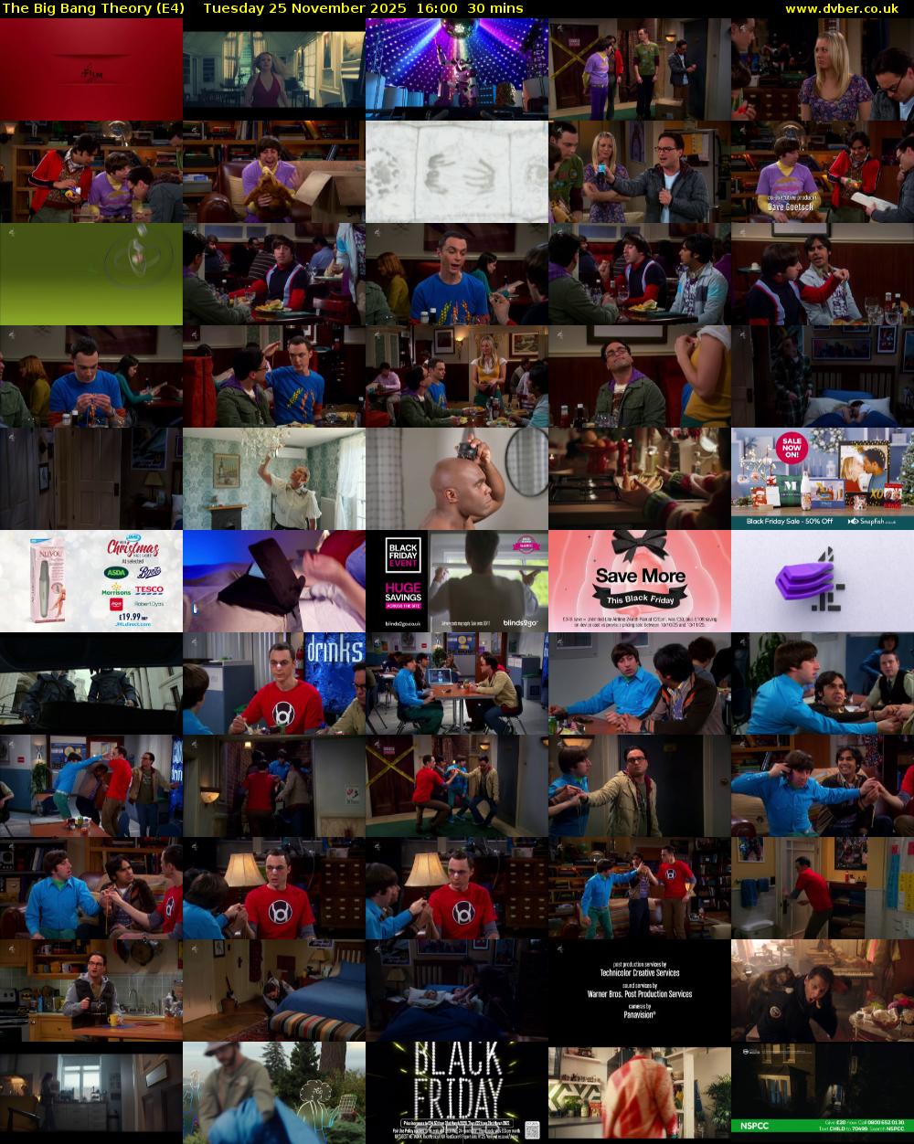 The Big Bang Theory (E4) Tuesday 25 November 2025 16:00 - 16:30