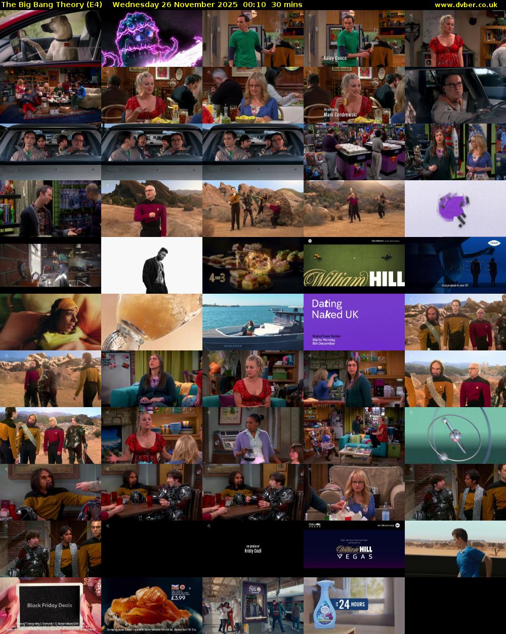 The Big Bang Theory (E4) Wednesday 26 November 2025 00:10 - 00:40