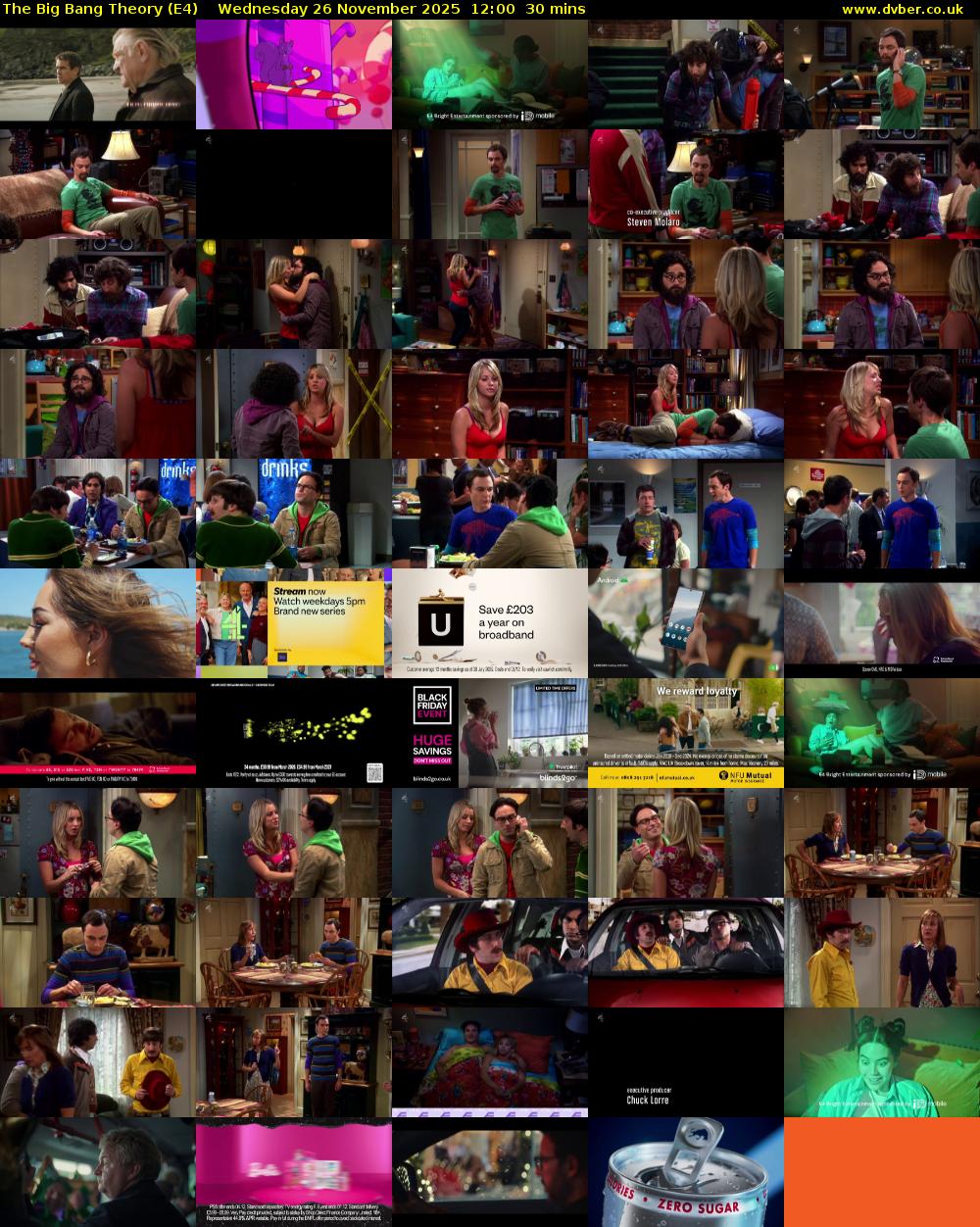 The Big Bang Theory (E4) Wednesday 26 November 2025 12:00 - 12:30