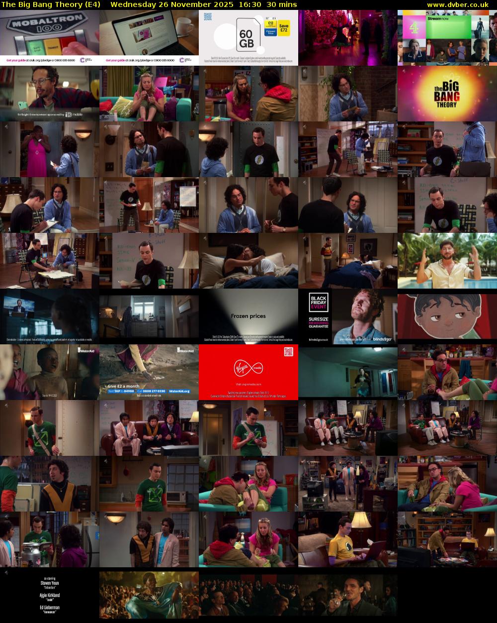 The Big Bang Theory (E4) Wednesday 26 November 2025 16:30 - 17:00