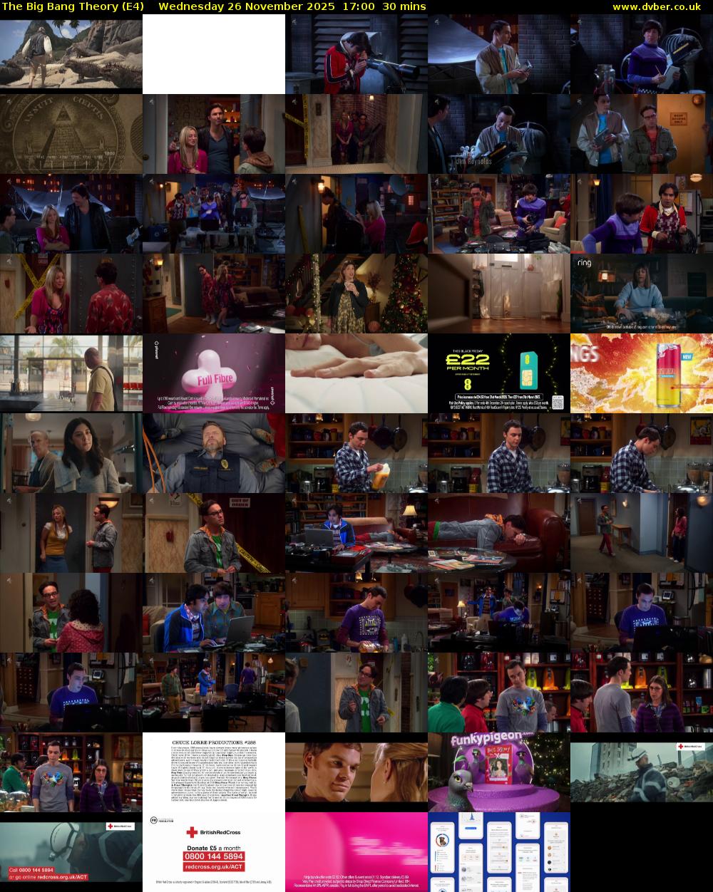 The Big Bang Theory (E4) Wednesday 26 November 2025 17:00 - 17:30