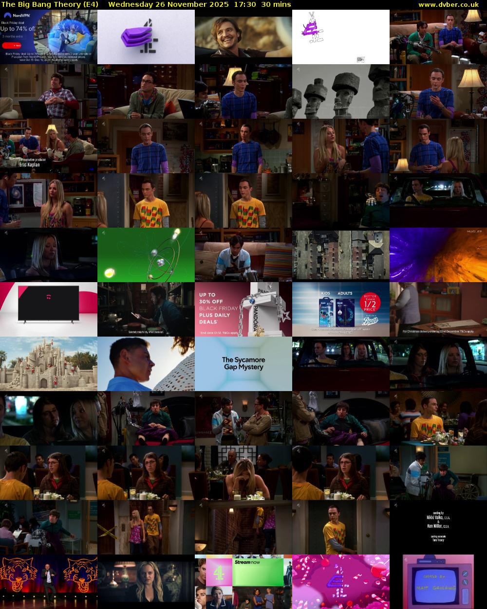 The Big Bang Theory (E4) Wednesday 26 November 2025 17:30 - 18:00